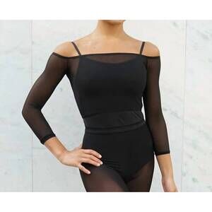 NEW JULE women's meshie crop top in black